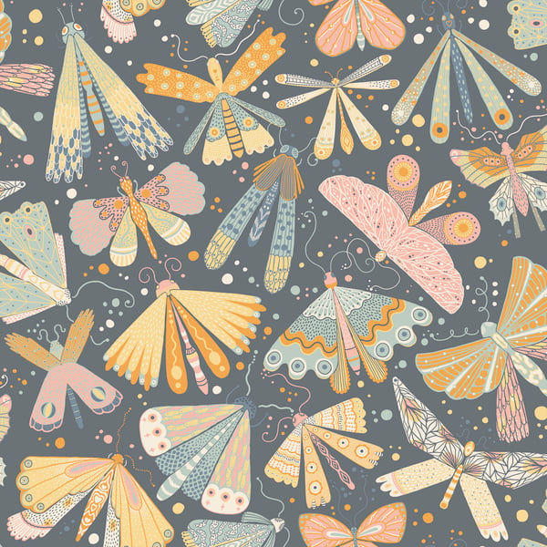 Galerie Wallpaper Product code: S63022 - Sommarang 2 Wallpaper Collection - Dark blue, orange pink Colours -  