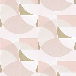 Galerie Wallcoverings Product Code 10150-05 - ELLE Decoration Wallpaper Collection - Blush Pink Gold Cream Colours - Geometric Circle Graphic Design