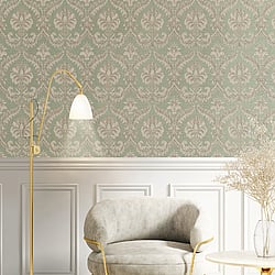 Galerie Wallcoverings Product Code: 23605 - Italian Classics 4 Wallpaper Collection Galerie Wallcoverings Product Code 23605 - Italian Classics 4 Wallpaper Collection - Blue Beige Colours - A traditional damask on a woven effect background, giving a classical, formal edge to any interior scheme. Design