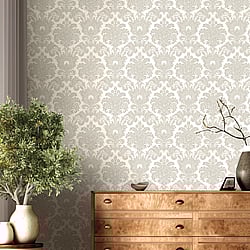 Galerie Wallcoverings Product Code: 23611 - Italian Classics 4 Wallpaper Collection Galerie Wallcoverings Product Code 23611 - Italian Classics 4 Wallpaper Collection - Silver Grey Colours - A floral, traditional damask on a textured background, giving a classical, formal edge to any interior scheme. Design