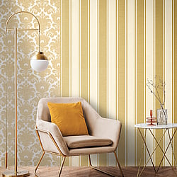 Galerie Wallcoverings Product Code: 23672 - Italian Classics 4 Wallpaper Collection Galerie Wallcoverings Product Code 23672 - Italian Classics 4 Wallpaper Collection - Gold Colours - This classic stripe brings a timeless elegance to your home. The smooth texture has a reassuring, high quality effect while the vertical design brings a formal feel to any room. Design