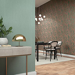 Galerie Wallcoverings Product Code 32205 - Avalon Wallpaper Collection - Green Brown Colours - Large Leaf Trail Design