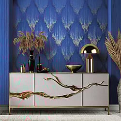 Galerie Wallcoverings Product Code: 35840 - Fashion Icon Wallpaper Collection Galerie Wallcoverings Product Code 35840 - Fashion Icon Wallpaper Collection - Blue Colours - Stripes Design