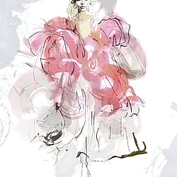 Galerie Wallcoverings Product Code: 35898 - Fashion Icon Wallpaper Collection Galerie Wallcoverings Product Code 35898 - Fashion Icon Wallpaper Collection - Beige Rose Colours - Fashion Icon Ballgown Mural Design