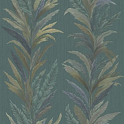 Galerie Wallcoverings Product Code 35905 - Ornamenta Wallpaper Collection - Green Blue Colours - Leaf Flourish Design