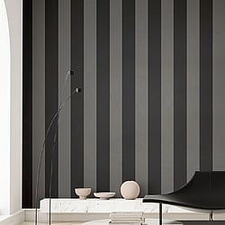 Galerie Wallcoverings Product Code 35969 - Ornamenta Wallpaper Collection - Anthracite Grey Colours - Wide Stripe Design