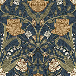 Galerie Wallcoverings Product Code 44106 - Apelviken 2 Wallpaper Collection - Blue Colours - Tulips Design