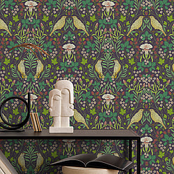 Galerie Wallcoverings Product Code 47621 - Heritage Wallpaper Collection - black Colours - Summer Garden Design