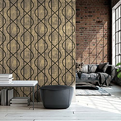 Galerie Wallcoverings Product Code 51213 - Universe Wallpaper Collection - Bronze Brown Gold Colours - Saturn Umber Brown Design