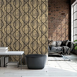 Galerie Wallcoverings Product Code 51213 - Universe Wallpaper Collection - Bronze Brown Gold Colours - Saturn Umber Brown Design