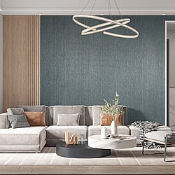 Galerie Wallcoverings Product Code 65053 - Feel Wallpaper Collection - Petrol Blue Charcoal Silver Colours - Curtain Design