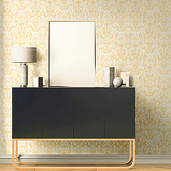 Galerie Wallcoverings Product Code 95504 - Ornamenta Wallpaper Collection - Gold Colours - Toscano Damask Design