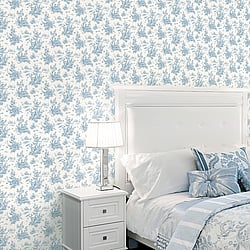 Galerie Wallcoverings Product Code AB27656 - Abby Rose 3 Wallpaper Collection - Navy Colours - Toile Design