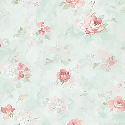 Galerie Wallcoverings Product Code AB42417 - Abby Rose 4 Wallpaper Collection - Teal Pink Colours - Morning Dew Design