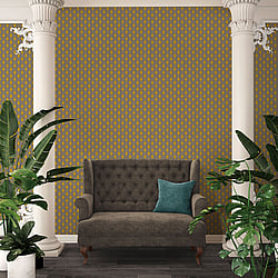 Galerie Wallcoverings Product Code AC60019 - Absolutely Chic Wallpaper Collection - Brown Yellow Grey Colours - Art Deco Style Geometric Motif Design