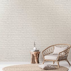 Galerie Wallcoverings Product Code BB51101 - The Bricks And More Wallpaper Collection - Grey White Colours - Coastal Brick Effect Motif Design