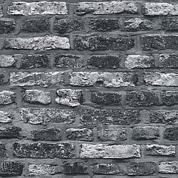 Galerie Wallcoverings Product Code BB51112 - The Bricks And More Wallpaper Collection - Grey Black Colours - Brickshire Residents Motif Design