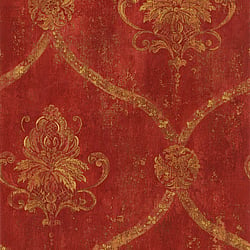 Galerie Wallcoverings Product Code CI38254 - Classic Silks 4 Wallpaper Collection - Red, Tan, Ochre, Terra Cotta Colours - Regal Damask Design