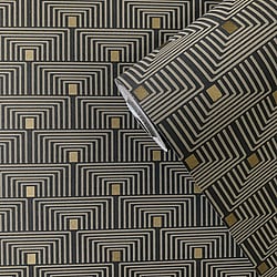 Galerie Wallcoverings Product Code F-PL3006 - Boutique Wallpaper Collection - Black Colours - Geo Key Design