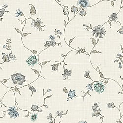 Galerie Wallcoverings Product Code FC61008 - French Country Wallpaper Collection - Greyed-out Blues Colours -  Florale Design