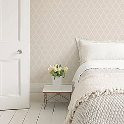 Galerie Wallcoverings Product Code G45052 - Vintage Rose Wallpaper Collection - Beige White Colours - Laurel Trellis Design