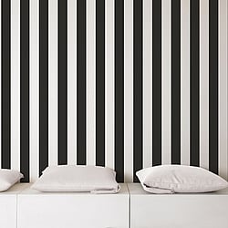 Galerie Wallcoverings Product Code G67521 - Smart Stripes 3 Wallpaper Collection - Black Colours - Awning Stripe Design