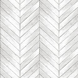 Galerie Wallcoverings Product Code G68001 - Natural FX 2 Wallpaper Collection - White Grey Colours - Chevron Wood Design