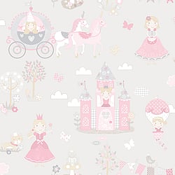 Galerie Wallcoverings Product Code G78370 - Tiny Tots 2 Wallpaper Collection - Grey Pinks Colours - Fairytale Design