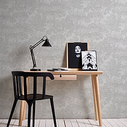 Galerie Wallcoverings Product Code HV41032 - Havana Wallpaper Collection - Grey Colours - Havana Tree Motif Design