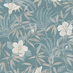 Galerie Wallcoverings Product Code HV41055 - Havana Wallpaper Collection - Beige Blue Colours - Havana Floral Motif Design