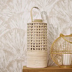 Galerie Wallcoverings Product Code HZ62038 - Horizon Wallpaper Collection - Beige Cream Metallic Colours - Wide Fan Design