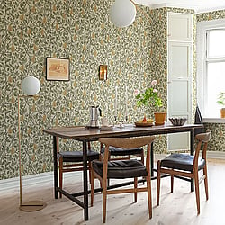 Galerie Wallcoverings Product Code S13102 - Sommarang Wallpaper Collection - Green Colours - Leaves and Pears Design