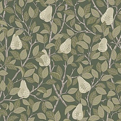 Galerie Wallcoverings Product Code S13105 - Sommarang Wallpaper Collection - Green Colours - Leaves and Pears Design