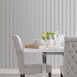 Galerie Wallcoverings Product Code SB37905 - Simply Silks 4 Wallpaper Collection - Metallic Silver Colours - Classic Stripe Design