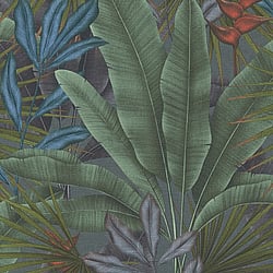 Galerie Wallcoverings Product Code WH30113 - Welcome Home Wallpaper Collection - Purple Lilac Colours - Tropical Leaves Design