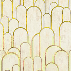 Galerie Wallcoverings Product Code WH45224M - Welcome Home Murals Wallpaper Collection - Cream, Yellow, Metallic Colours - Gilded Arches Design