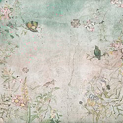 Galerie Wallcoverings Product Code WH45283M - Welcome Home Murals Wallpaper Collection - Multi-coloured Colours - Vintage Garden with Birds and Blossoms Design