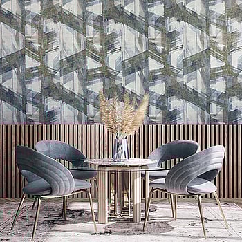 Galerie Wallcoverings Product Code 26797 - Crafted Wallpaper Collection - Blue Gold White Silver Colours -  