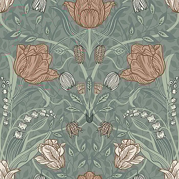 Galerie Wallcoverings Product Code 33010 - Apelviken Wallpaper Collection - Green Orange Colours -  