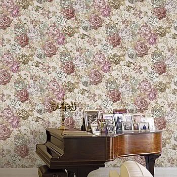 Galerie Wallcoverings Product Code 42534 - Opulence Wallpaper Collection - Pink Green Gold Colours -  