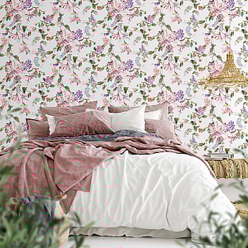 Galerie Wallcoverings Product Code 47456 - Flora Wallpaper Collection - White, Rose, Green Colours -  