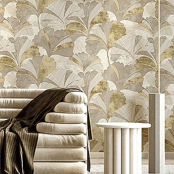 Galerie Wallcoverings Product Code 49321 - Stratum Wallpaper Collection - grey gold cream Colours -  