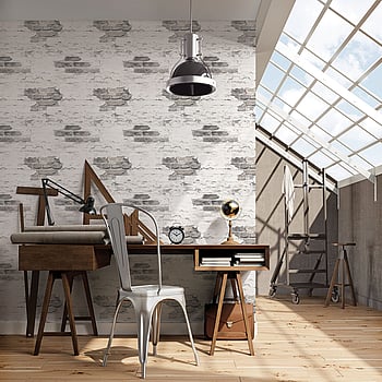 Galerie Wallcoverings Product Code G45353 - Grunge Wallpaper Collection - White Grey Colours -  