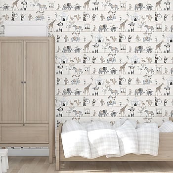 Galerie Wallcoverings Product Code G56547 - Just 4 Kids 2 Wallpaper Collection - Grey Beige Colours -  