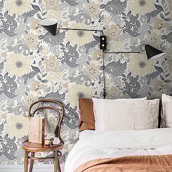 Galerie Wallcoverings Product Code S13106 - Sommarang Wallpaper Collection - White Grey Colours -  