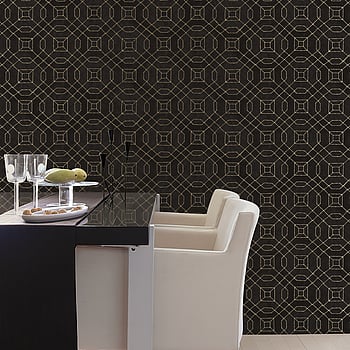 Galerie Wallcoverings Product Code W78218 - Metallic Fx Wallpaper Collection - Black Gold Colours -  