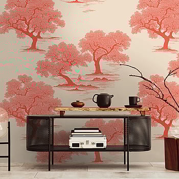 Galerie Wallcoverings Product Code WH45242M - Welcome Home Murals Wallpaper Collection - Cream, Pink, Red Colours -  